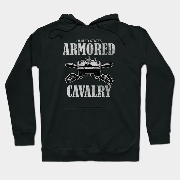 United States Armored Cavalry (distressed) Hoodie by TCP